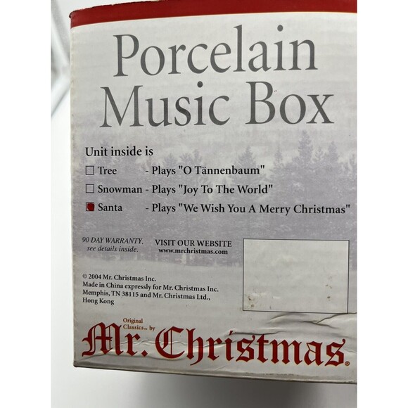 Mr Christmas Hinged Animated Santa Wish You Merry Christmas Music Box 2003 - Picture 11 of 12